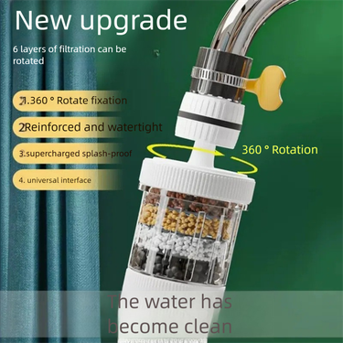 6-Layer Universal Faucet Filter, Kitchen Tap Water Purifier Nozzle With Anti-Splash Design, Saves Water_voghion.com