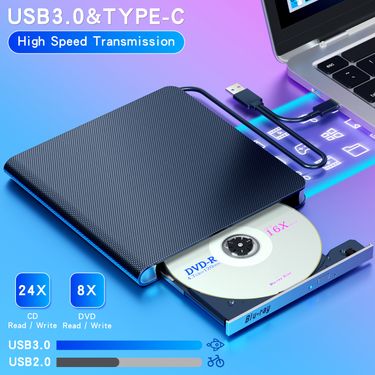 New Blu-ray Multi-function High-speed Usb/typec External Dvd Notebook Mobile Computer Desktop Burning Optical Drive_voghion.com