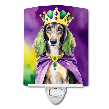 NEW Saluki King of Mardi Gras Ceramic Night Light Compact, UL-Certified, Ideal for Bedroom, Bathroom, Nursery, Hallway, Kitchen, 6x4x3, Multicolor_voghion.com