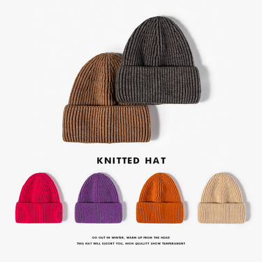 Student Outdoor Warm Cycling Men's Woolen Hat European And American Fashion Monochrome Cold Hat Autumn/winter Knitted Hat Women_voghion.com