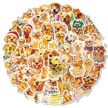 Stationery Sticker cute adorable golden retriever dog hand-painted graffiti decorative stickers DIY creative hand account diary decorative stickers_voghion.com
