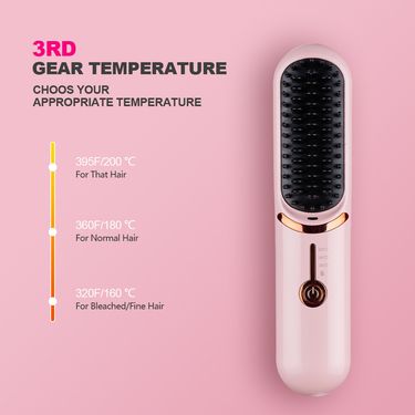 Wireless Pink Hair Straightener & Curler, Non-Damaging Portable USB Charging Styling Tool_voghion.com