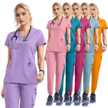Wholesale Price Doctor Nurse Scrubs Set Medical Uniforms Women Jogger Set Hospital Accessories Operating Room Surgical Workwear_voghion.com