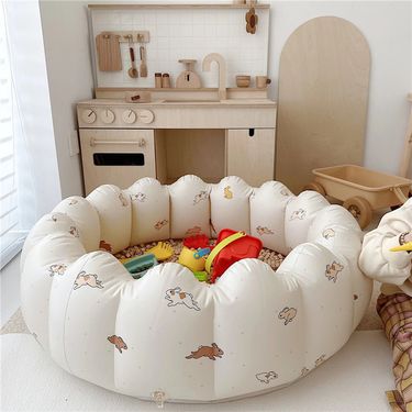 Ins Children's Tub Inflatable Petal Pool Baby Round Play Bobo Pool Bathtub Foldable Newborn Swimming Indoor Outdoor Play Pool_voghion.com