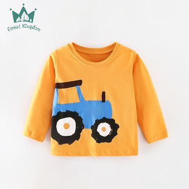 Pure Cotton T-Shirt Base Shirt Long Sleeve Boys' Toddler Kids' Clothing Casual Versatile Crew Neck Top Children's_voghion.com