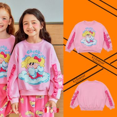 New Products Ps Children's Korean Version Shirts Cartoon Cute Little Girl Plus Velvet Printed Sweatshirt_voghion.com