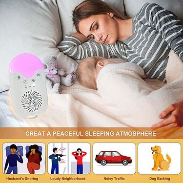 White Noise Machine Music Soothing Sleep Aid LED Warm Light Night Light Meditation Stress Relief_voghion.com
