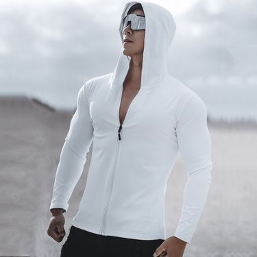Advanced Sun Protection Clothing Cycling Jacket Men's Sports Coat Quick-Dry Cool Fabric Hooded Long Sleeve Fitness_voghion.com