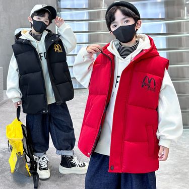 Boys' autumn/winter 2024 new style trey explosive street boys' thick vest autumn clothing children's cotton jacket_voghion.com