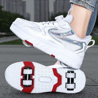Mother&Kids Four-wheeled roller skates children's roller skates Boy student roller skates invisible shrinkage deformation_mkmklike.com