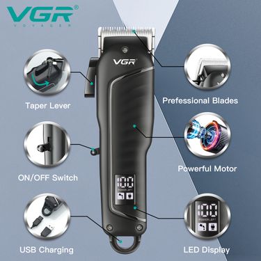 Clipper Hair Clipper Professional Hair Cutting Machine Electric Hair Trimmer Haircut Machine Men's Barber Rechargeable V-683_voghion.com