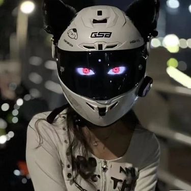GSB361 Motorcycle Men And Women, Full Face With Bluetooth, Suitable For All Seasons, 3C Certified Helmet_voghion.com