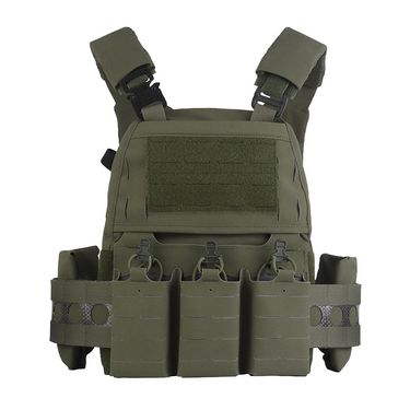 V5 Tactical Vest With Triple Magazine Pouch & MOLLE System – 500D Nylon Quick-Release Plate Carrier For Shooting & Outdoor Training (Black/OD Green/_voghion.com