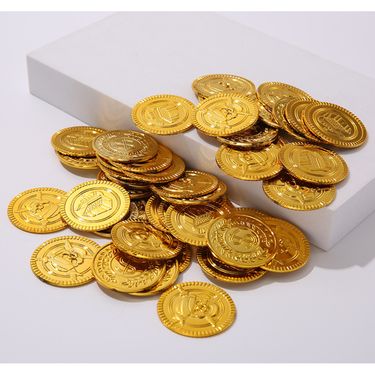 Pirate Coin Halloween Props Chips Board Game Plastic Toy Treasure Hunt Gold Coins_voghion.com