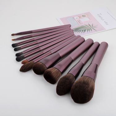 12pcs Wood Handle Makeup Brush Set Blush Brush Set Eye Eyeliner Powder Foundation Make Up Brushes Set Cosmetic Tools Kit_voghion.com