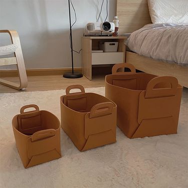 Nordic Felt Thickened Handheld Box Snacks, Toys, Miscellaneous Items, Dirty Clothes Storage Basket For Home Use_voghion.com