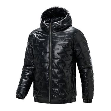 Men’s Performance Puffer Jacket – Lightweight Reflective Ski & Gym Coat (Black, Slim Fit)_voghion.com