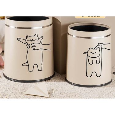Creative Cute Cat Trash Can Double Bin Household New Model Living Bedroom High Appearance Children's Room Cartoon_voghion.com