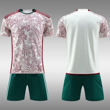 22-23 Mexico Away Bare Plate Short Sleeved Adult Football Set Team Jersey_voghion.com