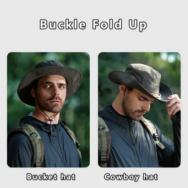 Fashion Letter Embroidery Waterproof Hiking Men Bucket Fishing Cap Anti-UV Sun Climbing Hunting Fisherman Bonnie Hat_voghion.com