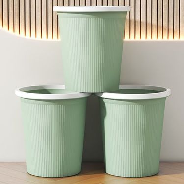 【Buy One Get Two Free】Kitchen Trash Can Household Bathroom Student Dormitory Large Capacity Living Room With Press Ring_voghion.com