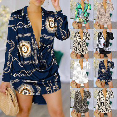 Women's Sexy Fashion Printed Long-sleeved Shirt_voghion.com