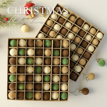 New 3CM/49PCS Flocked Balls Decorations Multiple Colors Christmas Tree Ornaments_voghion.com