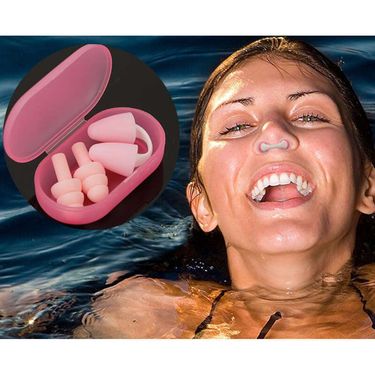 【 1723 People Collection 】 Swimming Plug Invisible Diving Nose Clip Silicone Earplug Set Adults, Anti Choking Bullet_voghion.com