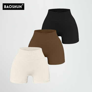 seamless threaded yoga shorts high-waisted fitness running yoga shorts leggings_voghion.com