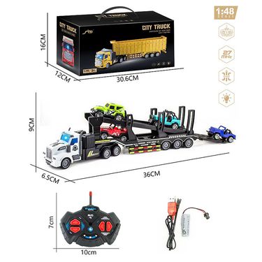 Children's toy remote control car semi-trailer engineering truck truck rescue truck Forklift sanitation fire truck_voghion.com