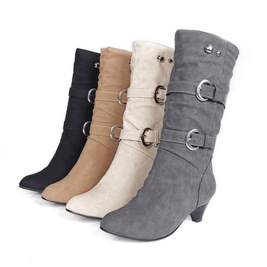 Lady Boots Fur Retro Flat Square Toe Lace-Up Formal Events Shoes_voghion.com