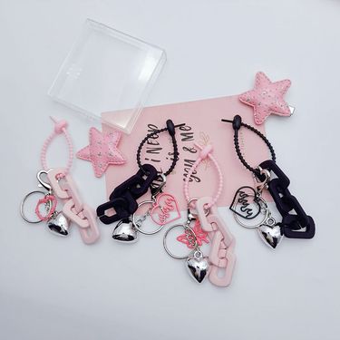 Creative Girl Ins Silicone Flame Heart Chain Exquisite Backpack Card Holder Pendant Car Keychain_voghion.com