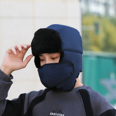 Trapper Hats Hat for men winter outdoor warm cotton hat with thick ear protection Lei Feng hat for women winter cycling windproof_voghion.com