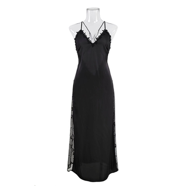 Women's Clothing Feiyun Suspender Nightdress Women Ice Silk Thin French Palace Style Long Skirt Sexy Slim Home Clothes Can Be Worn Outside_voghion.com