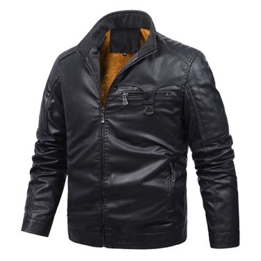Men's Clothing motorcycle clothing leather jackets US size plain leather jackets can be printed_voghion.com