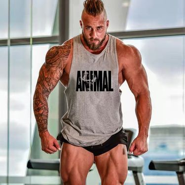 Men's Clothing Sports Muscle Waistcoat Training Sleeveless T Shirt Trendy Casual Loose Fitness Clothes Vest_voghion.com