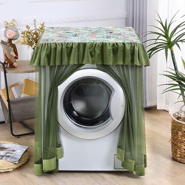Lace Waterproof Washing Machine Cover Dust Proof Washing Machine Protector Cover Household Roller Decoration Covers_voghion.com