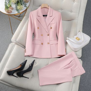Women's Clothing High End Suit Set Fashion Temperament Goddess Style Professional Suit Two Piece Suit_voghion.com