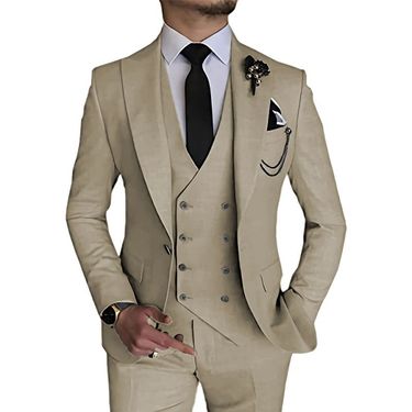 Men's three-piece business suit, cross-border best-selg serge suit for men, wedding dress, groom's best man's dress_voghion.com