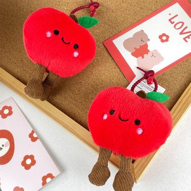 Xiaohongshu Fun Red Apple Doll Bag Keychain Pendant Fruit Doll Car Ornaments Grab Machine Doll Wholesale_voghion.com