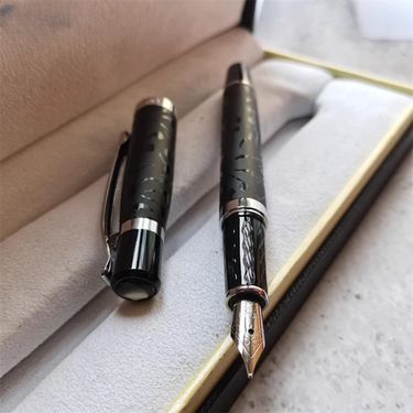 Luxury Large Class 163 Series Blue Metal Ballpoint Pen Rollerball Pen Fountain Pens Stationery Office School Supplies With Writing High Qualit_voghion.com
