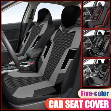 2Pcs Universal Polyester Seat Covers Full Set High-end Interior Car Protector Fit For Most Cars_voghion.com