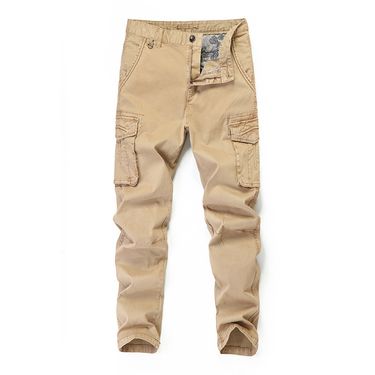 Premium Products Washed Work Men's New Multi Pocket Casual Loose Cotton Ankle Pants_voghion.com
