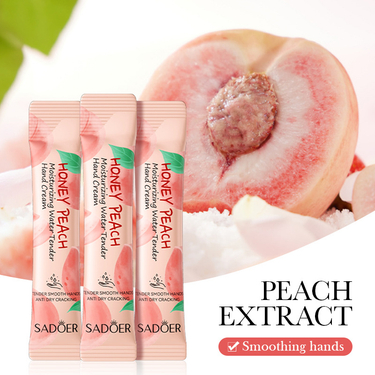 SADOER Peach Moisturizing Nourishing Autumn And Winter Striped Hand Cream In English_voghion.com