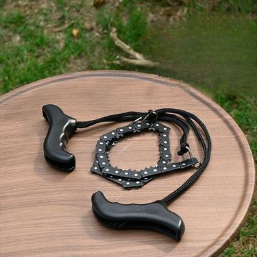 Outdoor Hand Pull Chain Camping Wild Manganese Steel Handmade Wood Cutting Survival Wire Saw_voghion.com