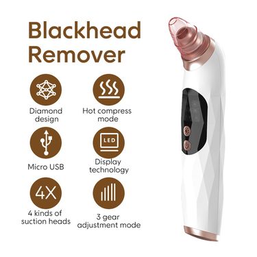 Blackhead Suction Hot Compress Type, Electric Pore Blackhead Removal And Cleaning Device, Beauty With Base, Facial_voghion.com