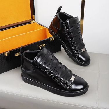 2025 New Fashionable Trendy For Students In Paris Business Leather High Top Casual Men's Shoes_voghion.com