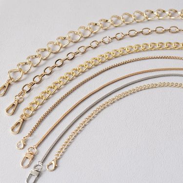 New Gold Silver Metal Versatile Thick Fashion Handbag Shoulder Underarm Bag Chain Crossbody Strap_voghion.com