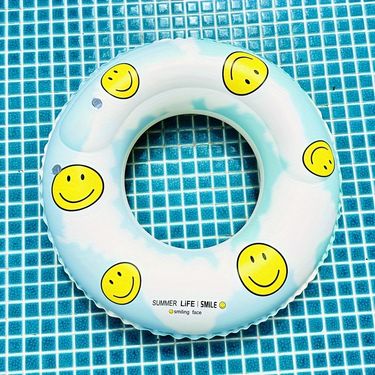 1pc Fun and Safe Smiling Face Swimming Ring with Handle - Perfect for Pool Parties and Water Play_viptrois.com