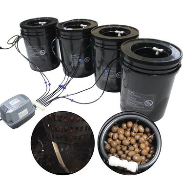 Home Garden 4 Barrels Direct Connected Ring Drip Irrigation Deep Liquid Hydroponic Planting Barrel Vegetable Hydroponic Box_voghion.com